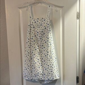 Floral Blue and White Dress